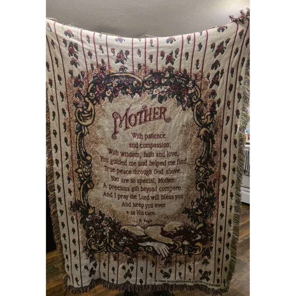 VTG 1999 Woven Wall Tapestry Throw Erin Dertner Applejack Licensing R.Fogle Poem